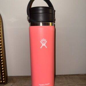 Hydro Flask Pink Bottle with Black Lid